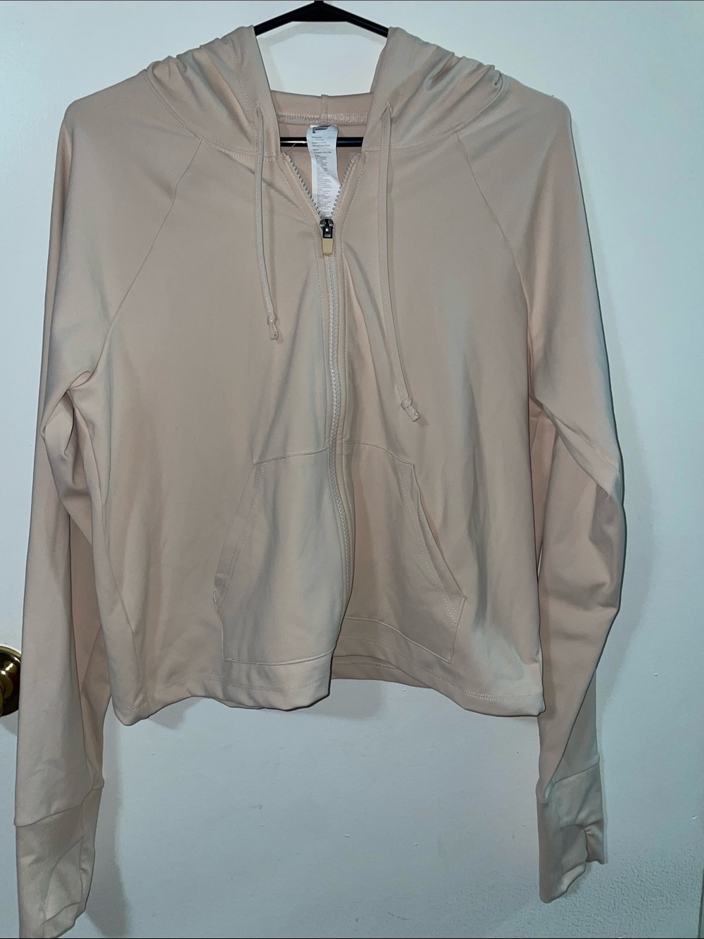 Fabletics cropped Pale pink Zip Hoodie